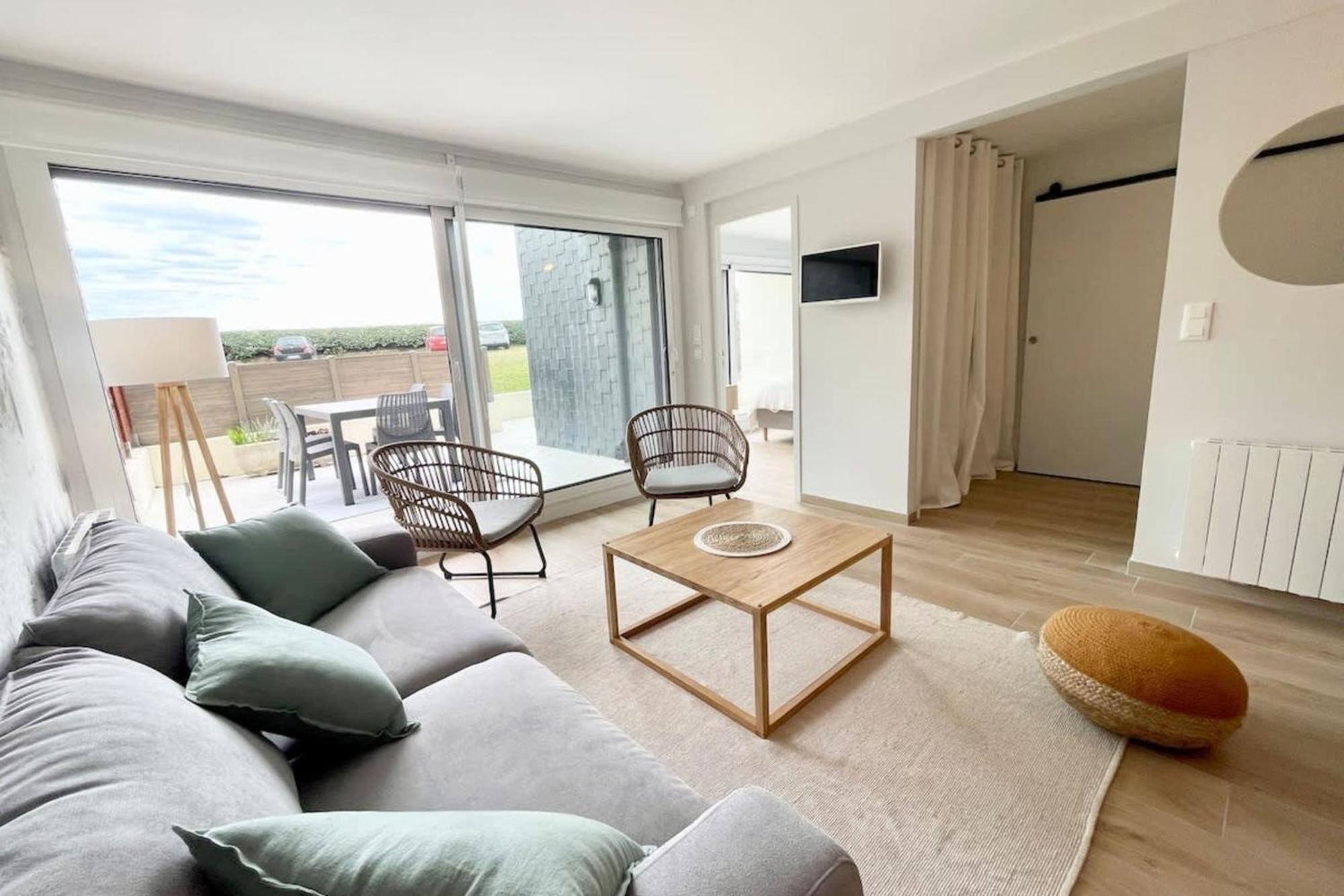 T3 Neuf Archi Cocooning Terrasse Face A La Mer Ploemeur Buitenkant foto